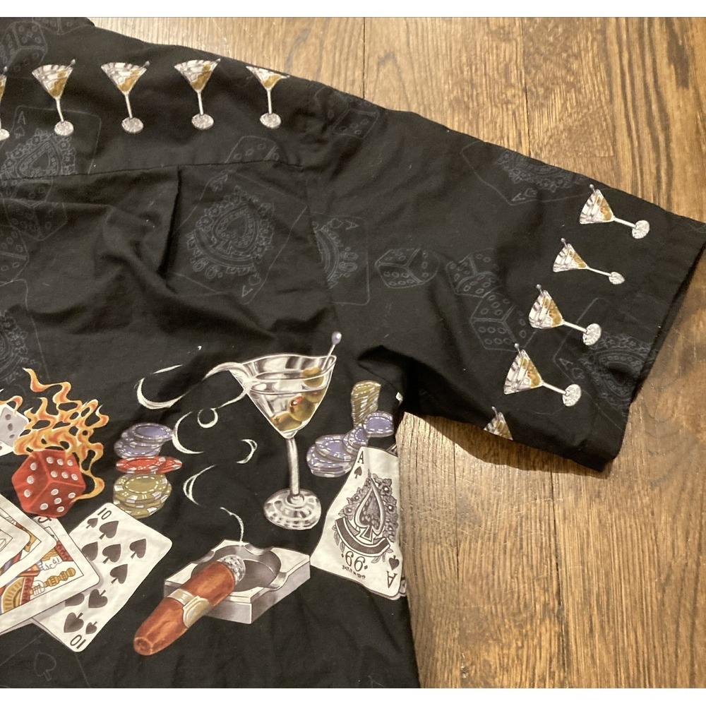 Pacific Legend Hawaii Casino Poker Shirt Black Playing Size XL Card Game Attire! - Picture 7 of 8